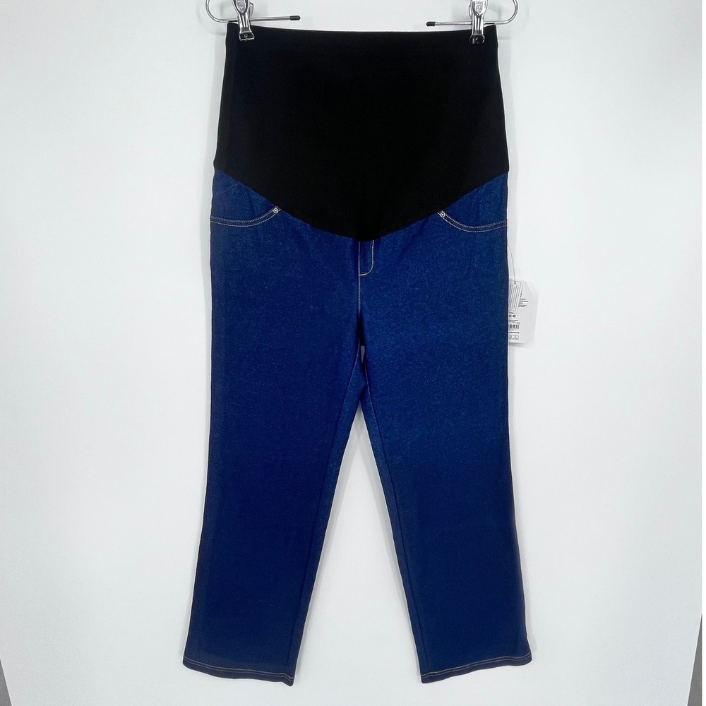 Time and Tru Maternity Cropped Jeggings Women Small 4-6 Straight Leg Full Panel